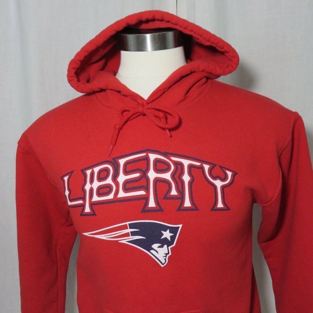 Patriots Football Small NFL Red Hoodie Sweatshirt Liberty Pullover